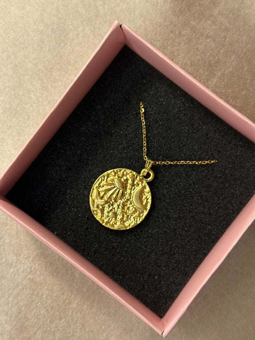 Çiçek ve Aylı Kolye - Mond Jewelry