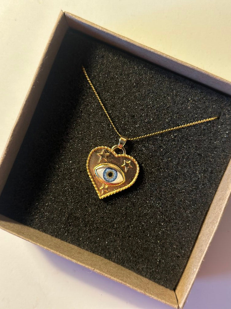 Gözlü Kalp Kolye - Mond Jewelry