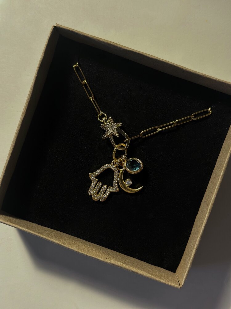 Yıldız Kilitli Charm Kolye - Mond Jewelry