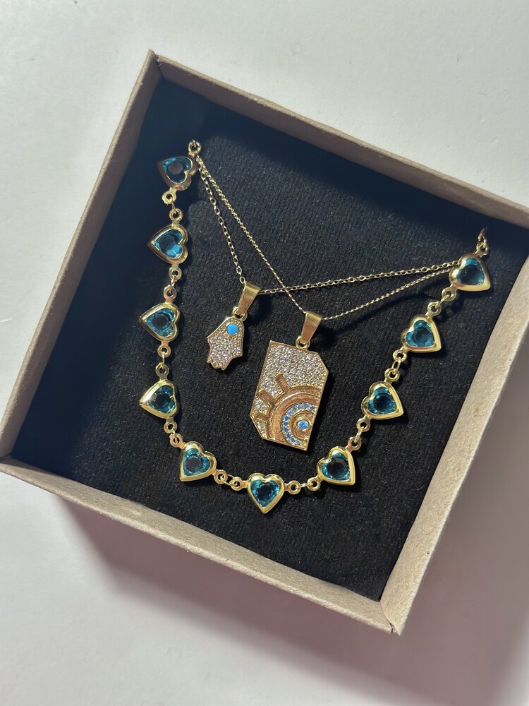 Zirkon Renkli Güneş Kolye - Mond Jewelry