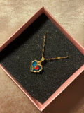 Gül Detaylı Kalp Kolye - Mond Jewelry