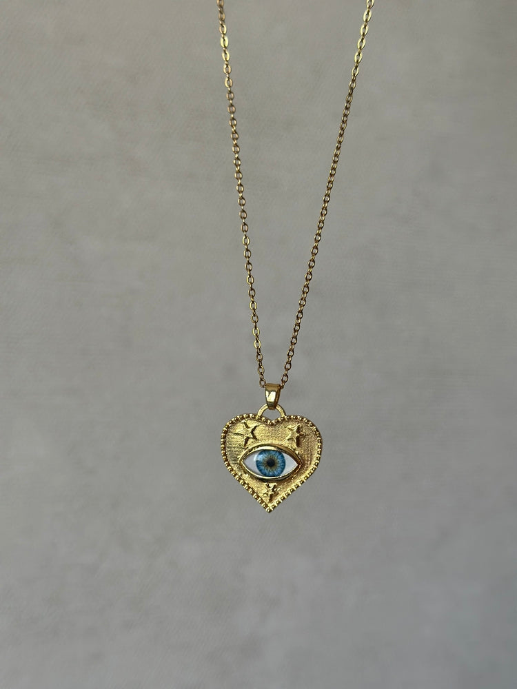 Gözlü Kalp Kolye - Mond Jewelry