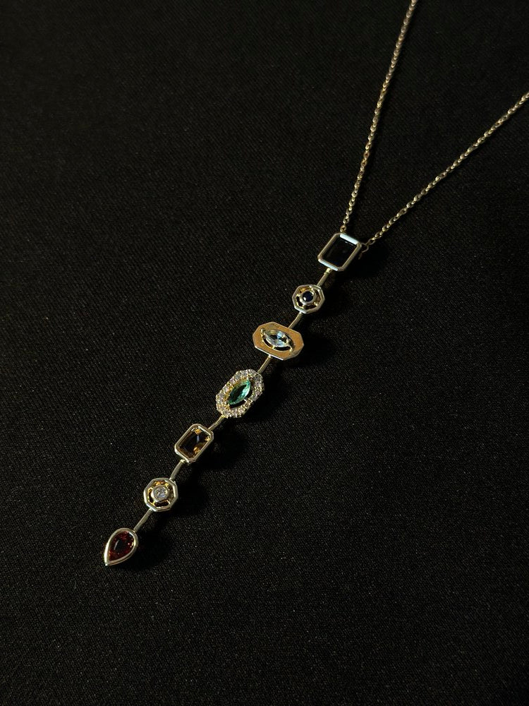 Renkli Taşlı Kolye - Mond Jewelry