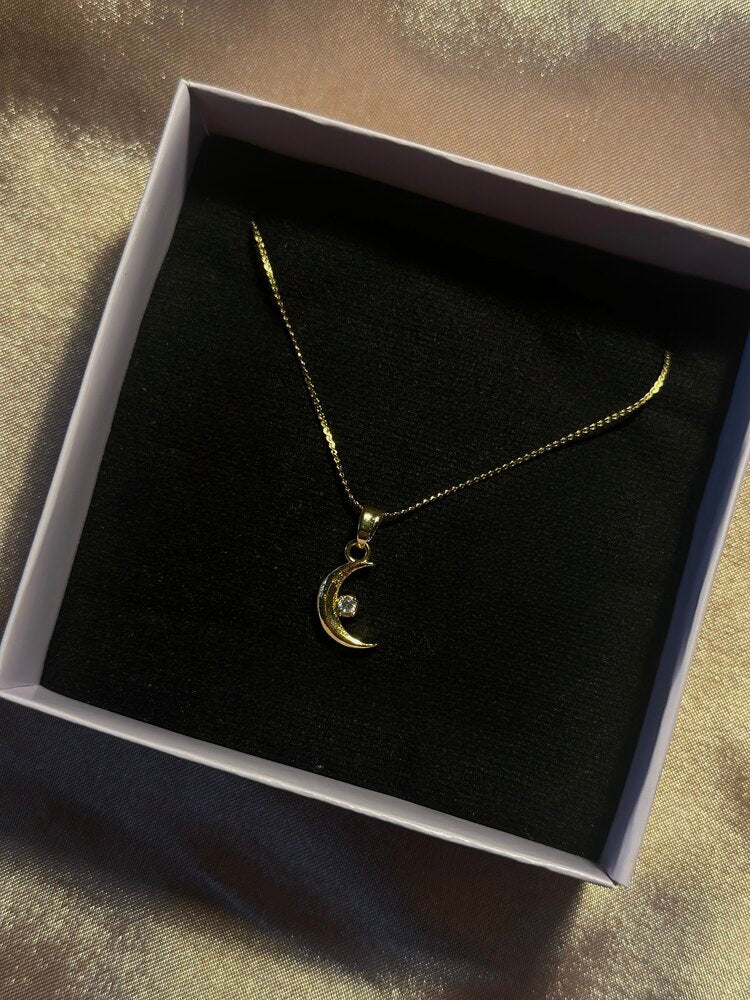 Ay Zirkon Taşlı Kolye - Mond Jewelry