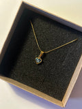 Turkuaz Nazar Boncuklu Kalp Kolye - Mond Jewelry
