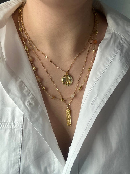 Ay ve Güneşli Kolye - Mond Jewelry