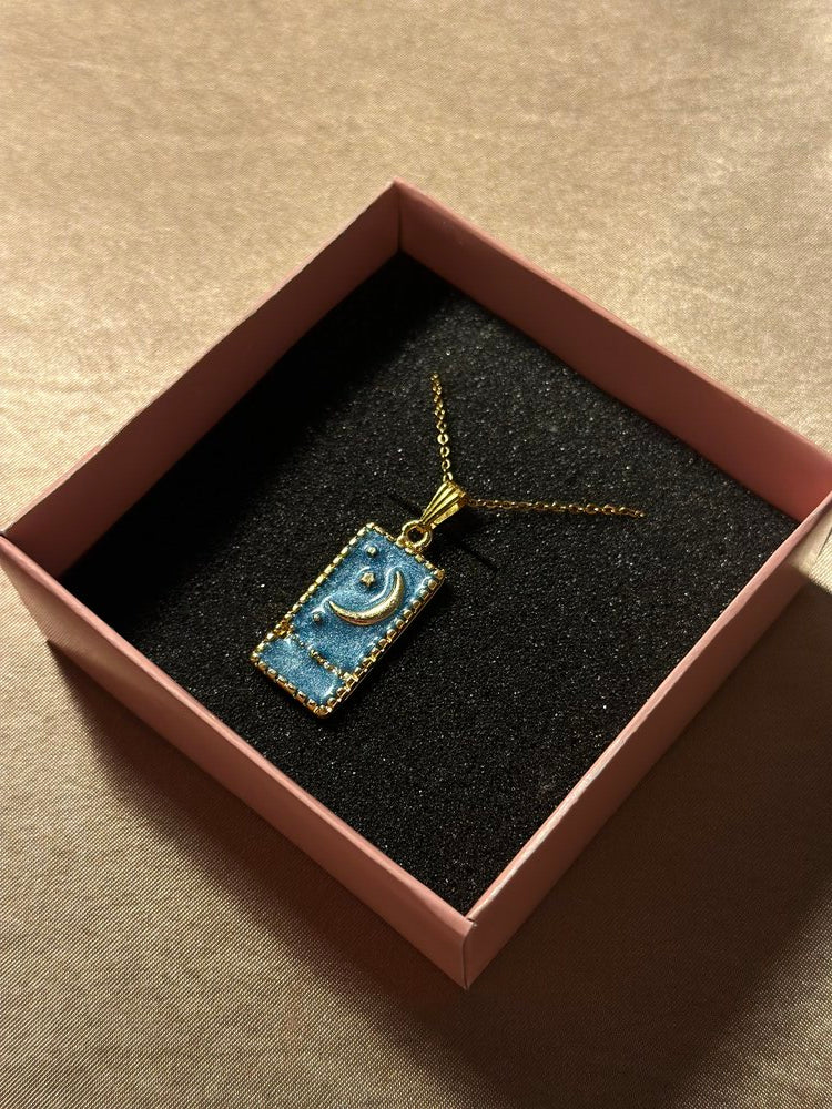 Mavi Madalyon Kolye - Mond Jewelry