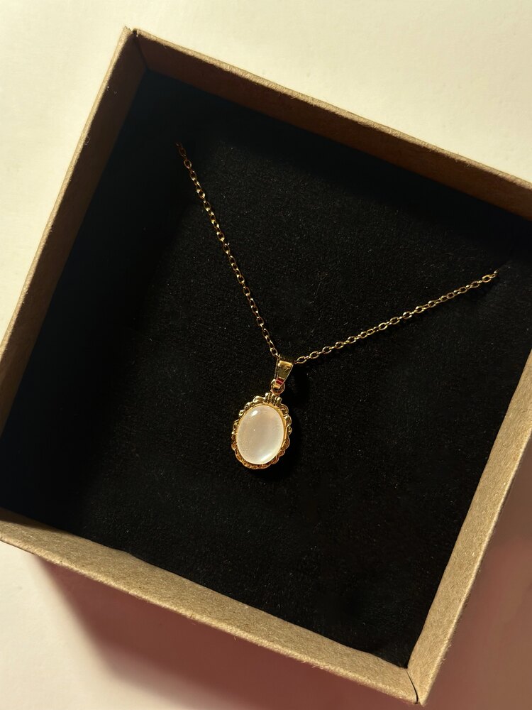 Beyaz Taşlı Kolye - Mond Jewelry