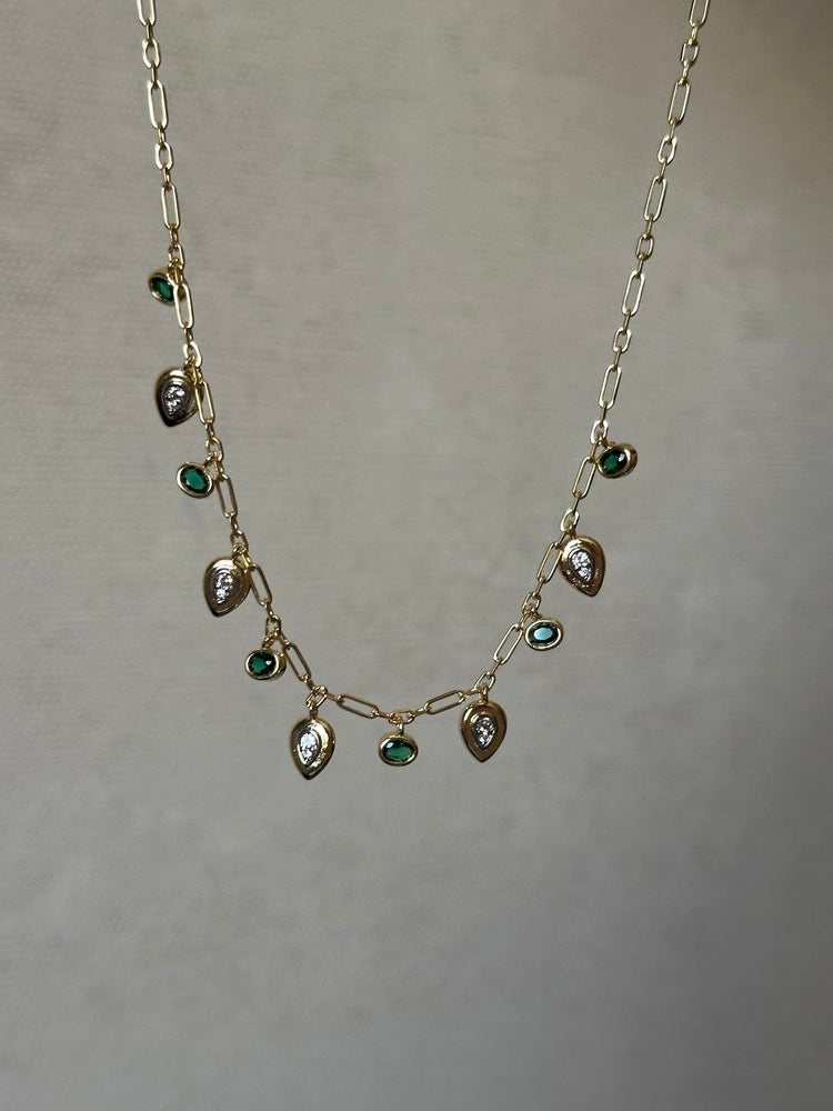 Yeşil Taşlı Kolye - Mond Jewelry