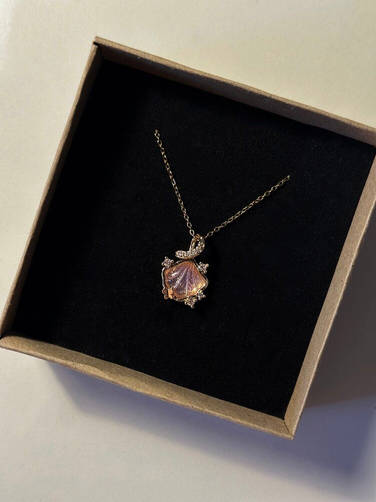 Zirkon Taşlı Lila Kolye - Mond Jewelry