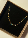 Mavi Taşlı Zincir - Mond Jewelry