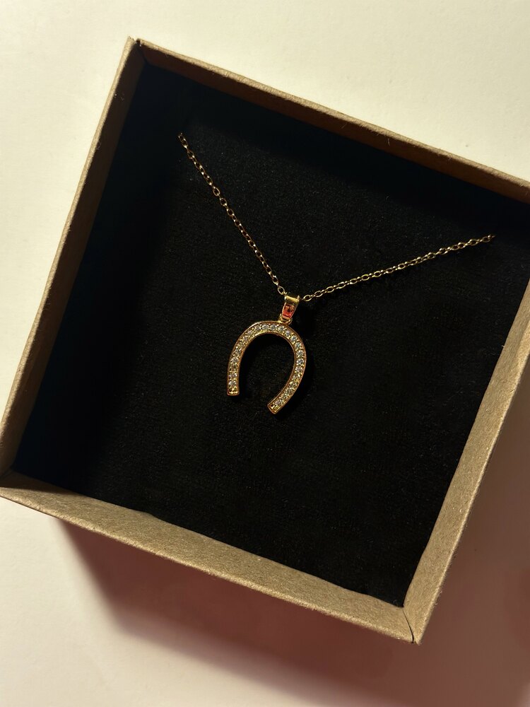 Zirkon Taşlı Nal Kolye - Mond Jewelry