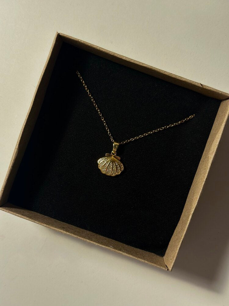 Zirkon Midye Kolye - Mond Jewelry