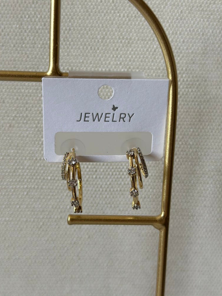 Üç Halkalı Küpe - Mond Jewelry