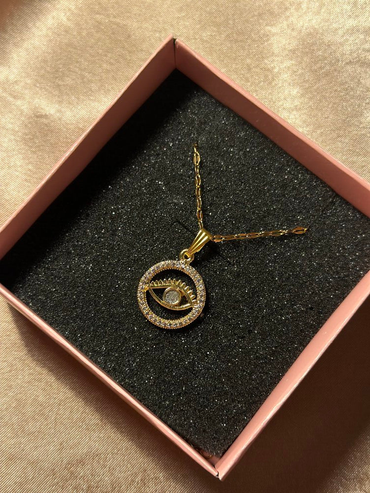 Zirkon Taşlı Göz Kolye - Mond Jewelry