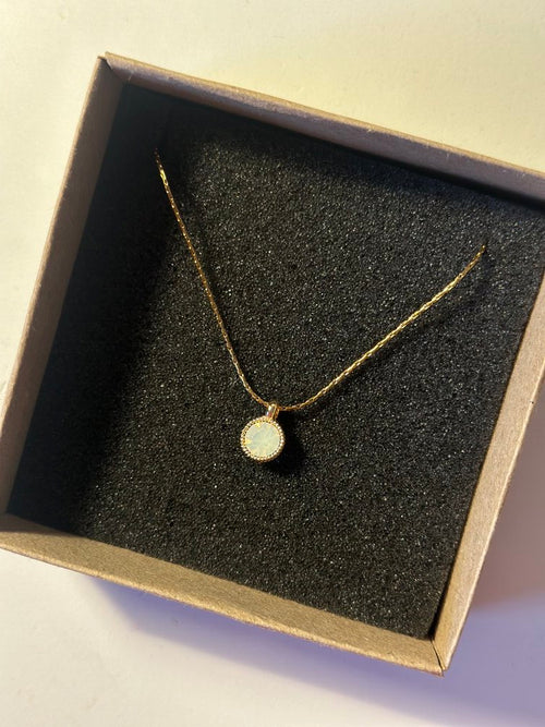 Beyaz Taşlı Kolye - Mond Jewelry