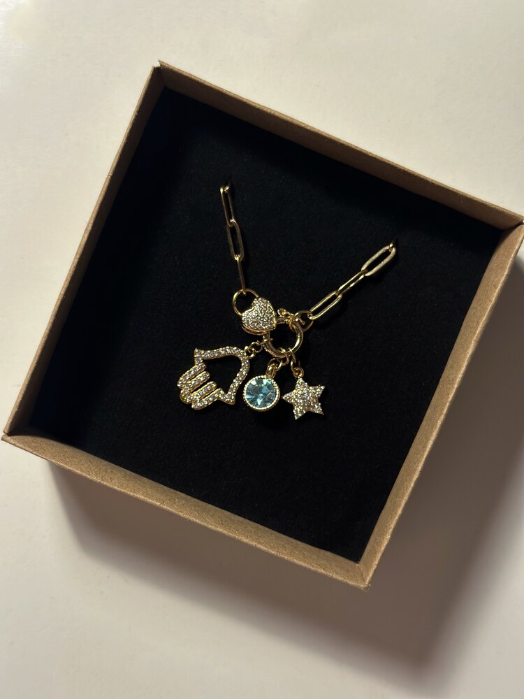 Yuvarlak Kalp Kilitli Charm Kolye - Mond Jewelry