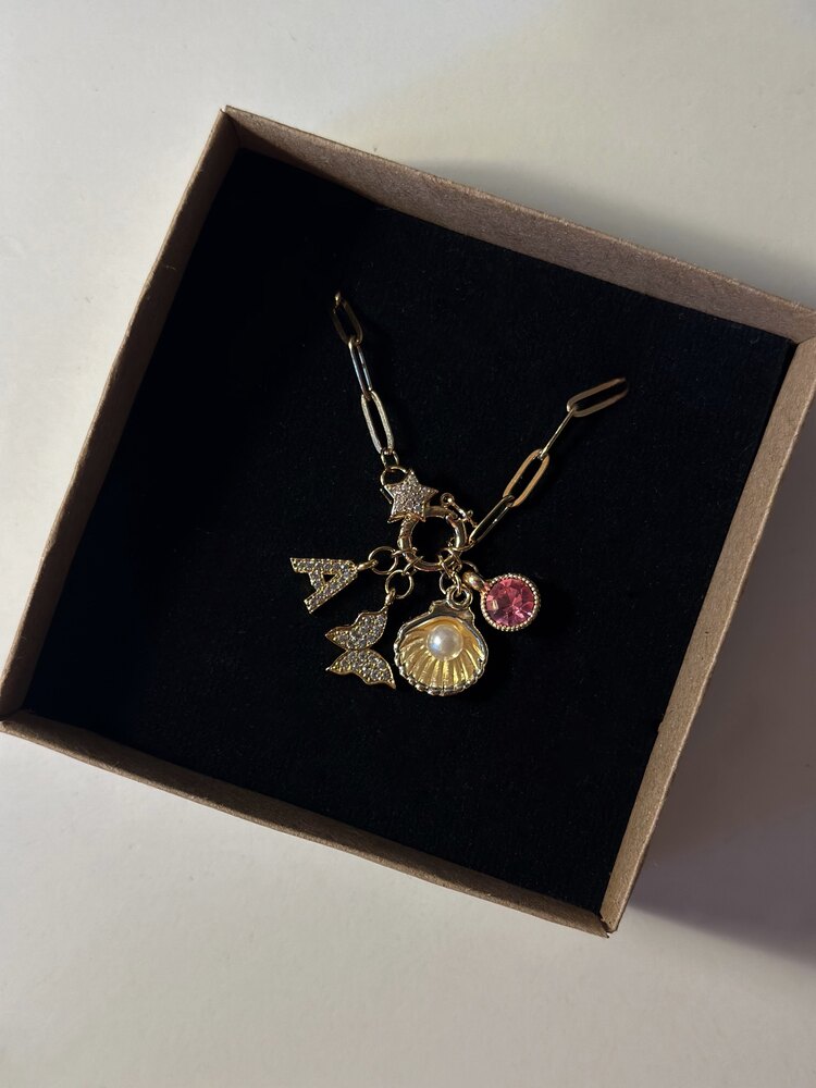 Yuvarlak Yıldız Kilitli Charm Kolye - Mond Jewelry